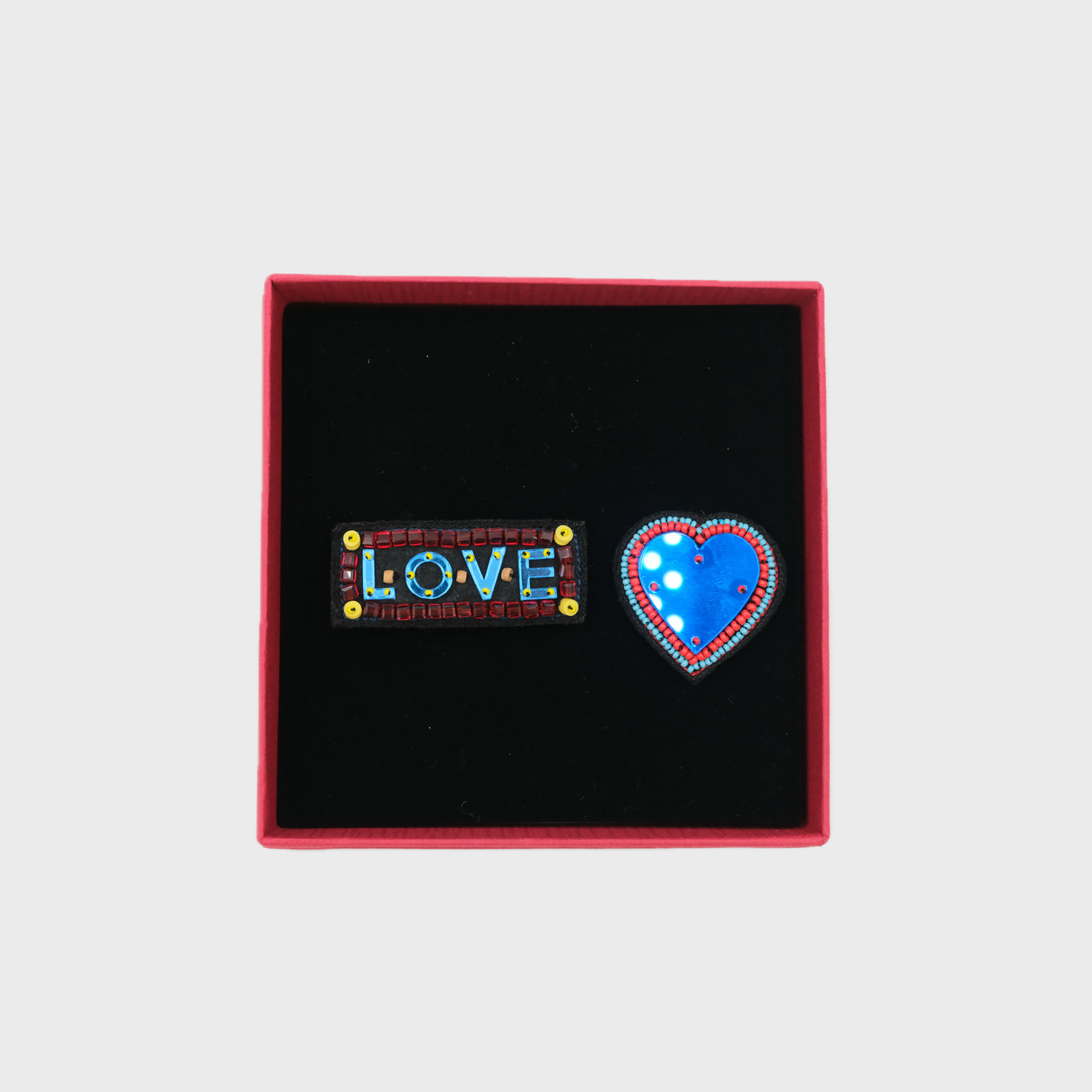 LOVE and HEART Brooch