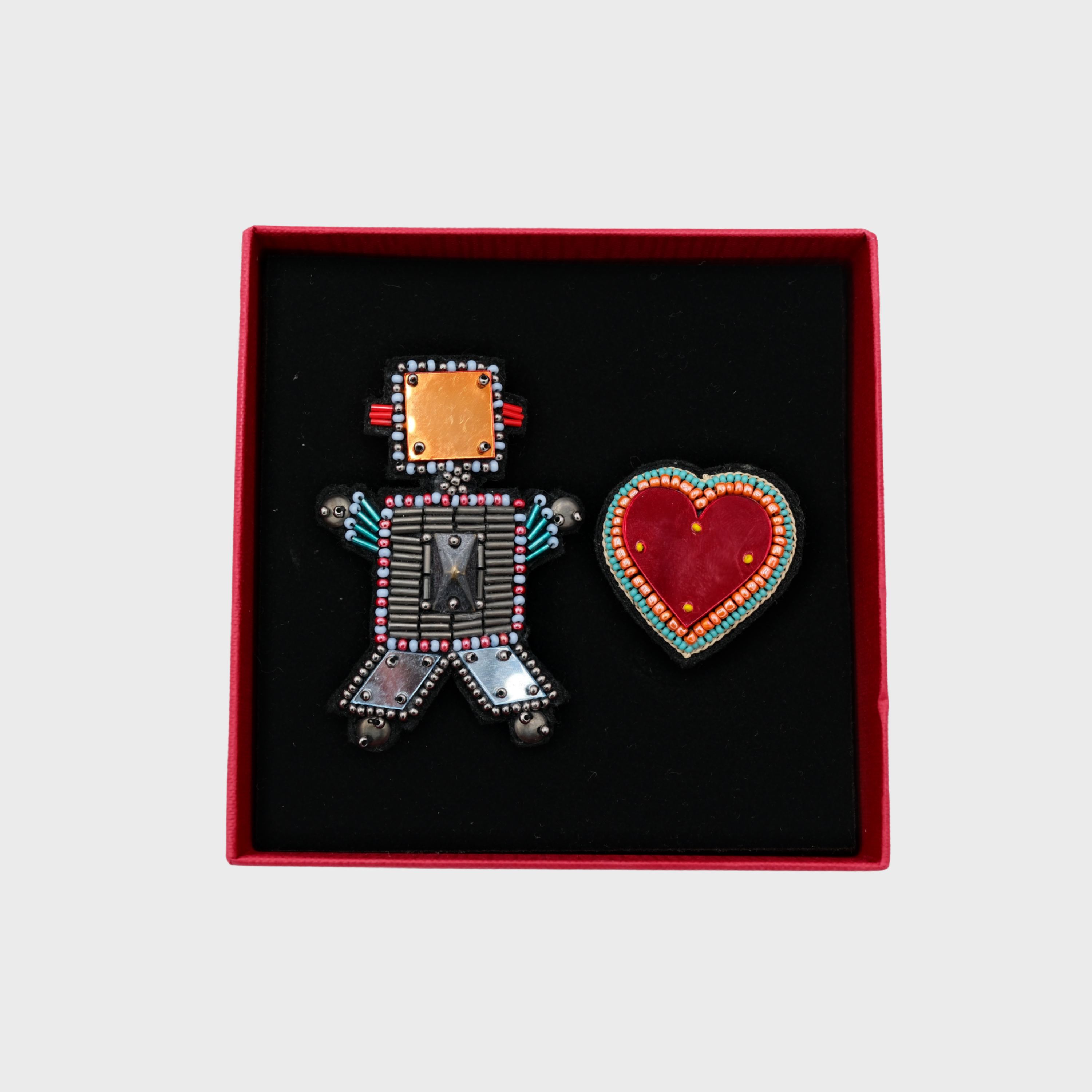 ROBOT and HEART Brooches