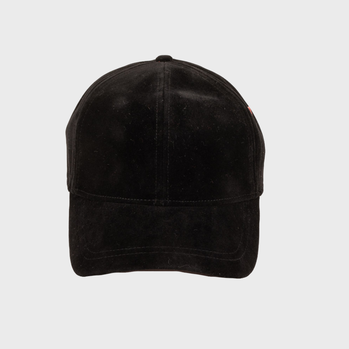 A black velvet baseball cap.