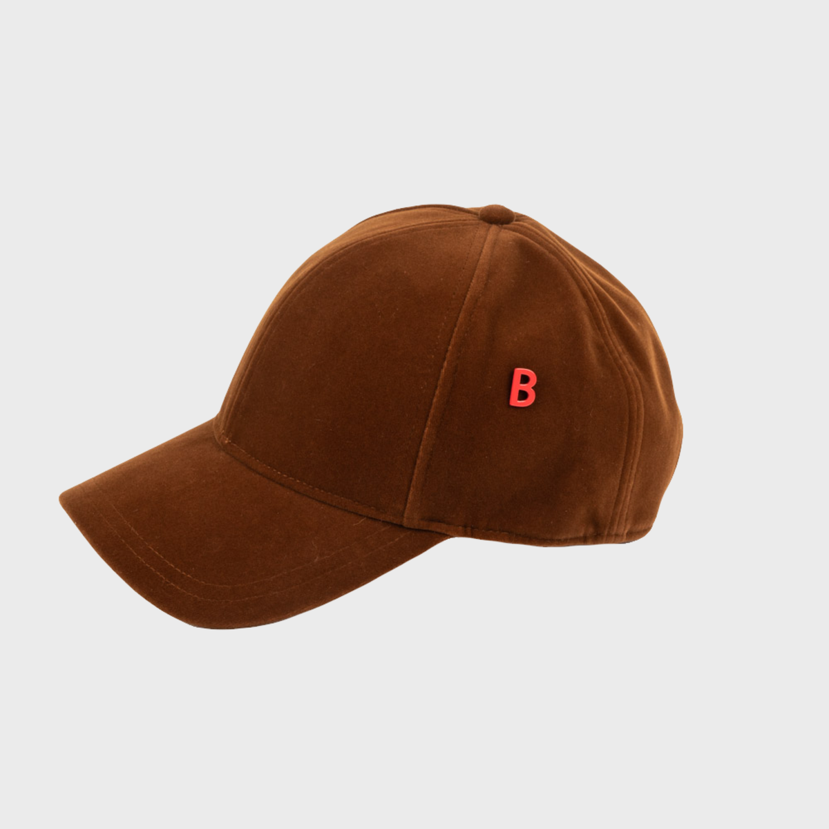 Brown velvet Baseball cap side