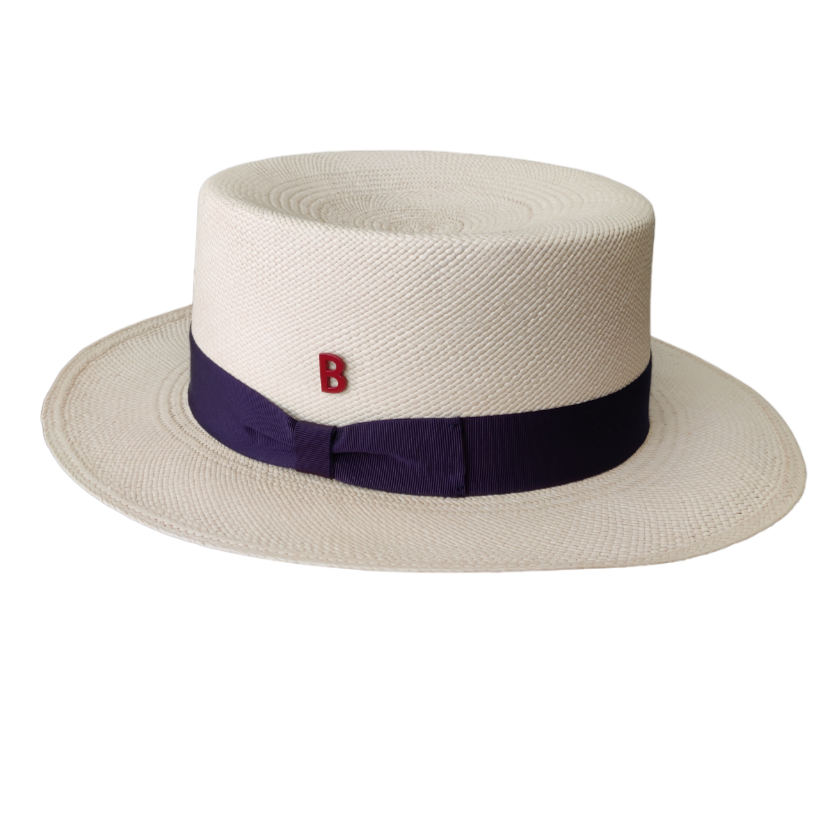 Canotier w/ Navy ribbon