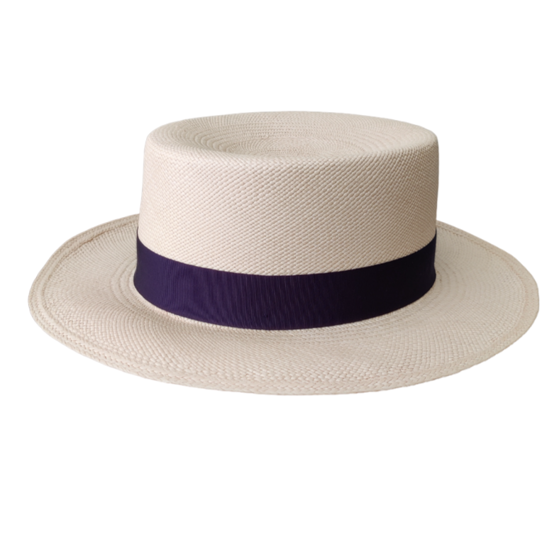 Canotier w/ Navy ribbon