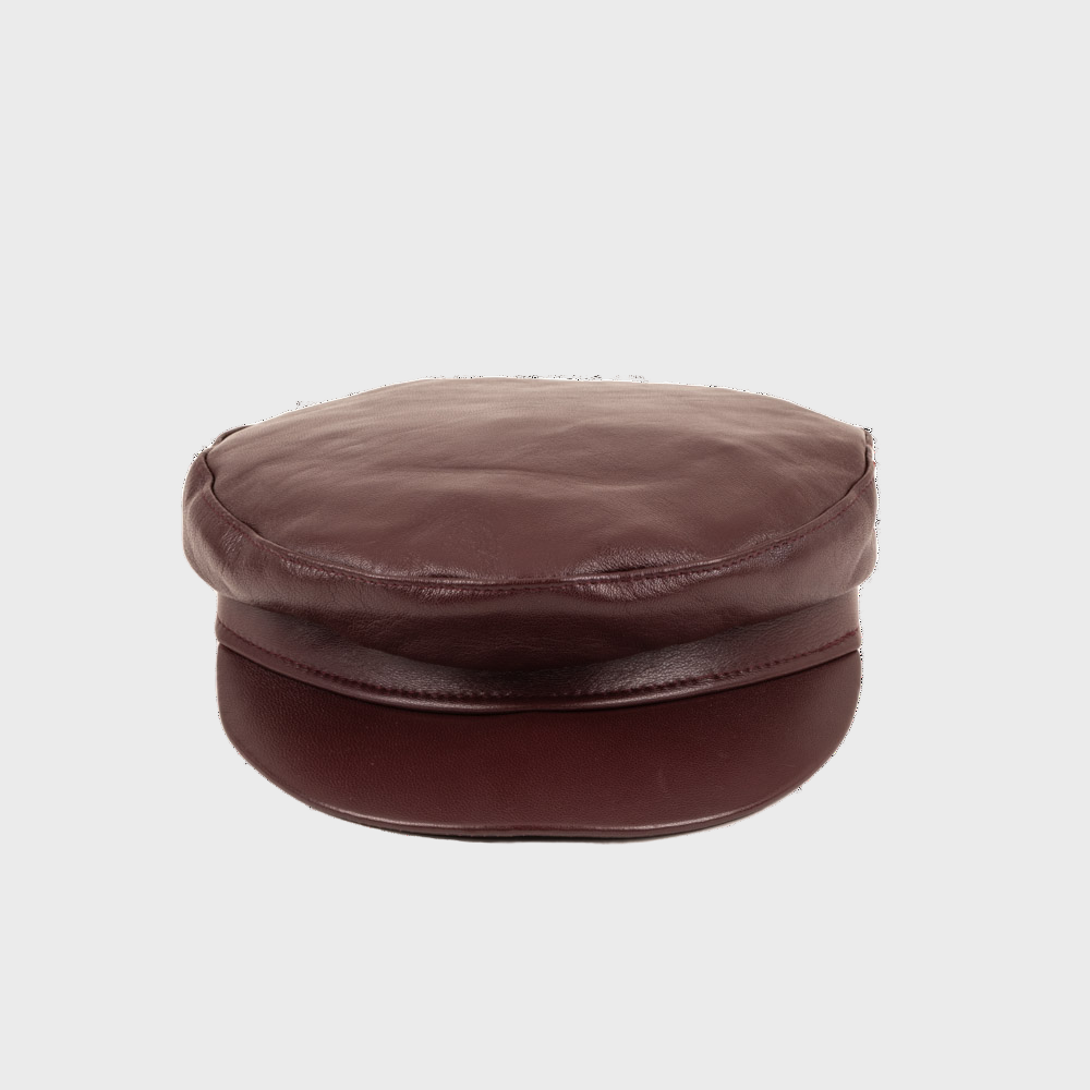 STEWART Leather Cap Burgundy