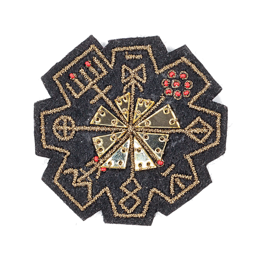 RUNES Gold Brooch