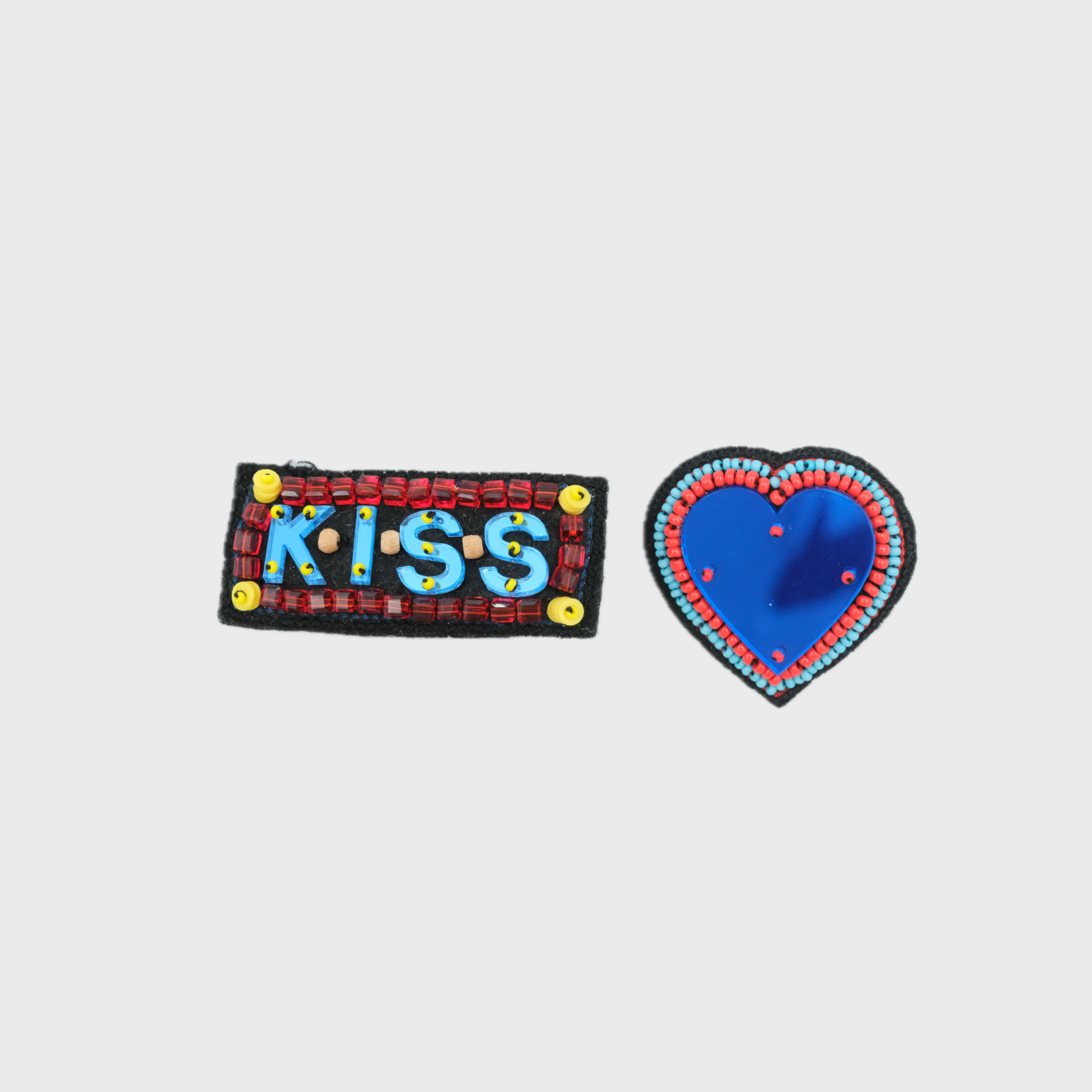 KISS and HEART Brooch