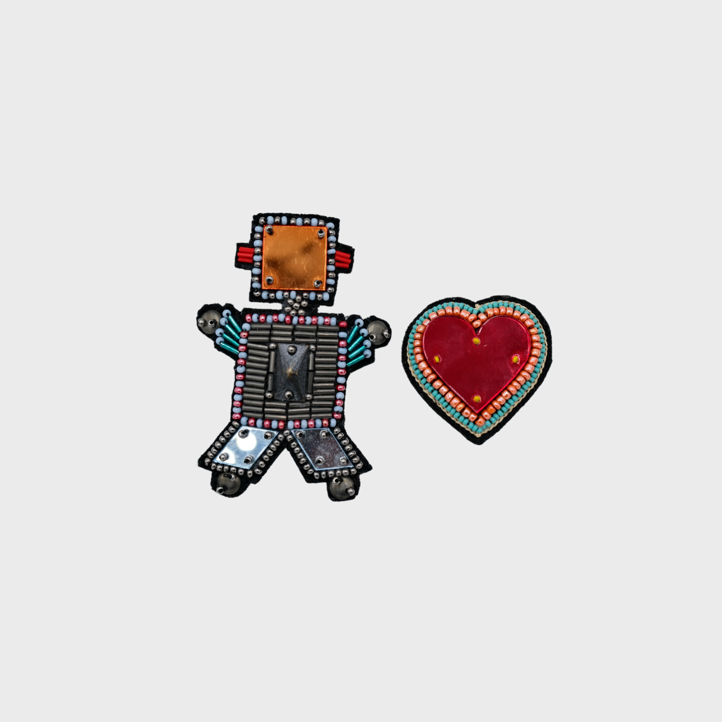 ROBOT and HEART Brooches