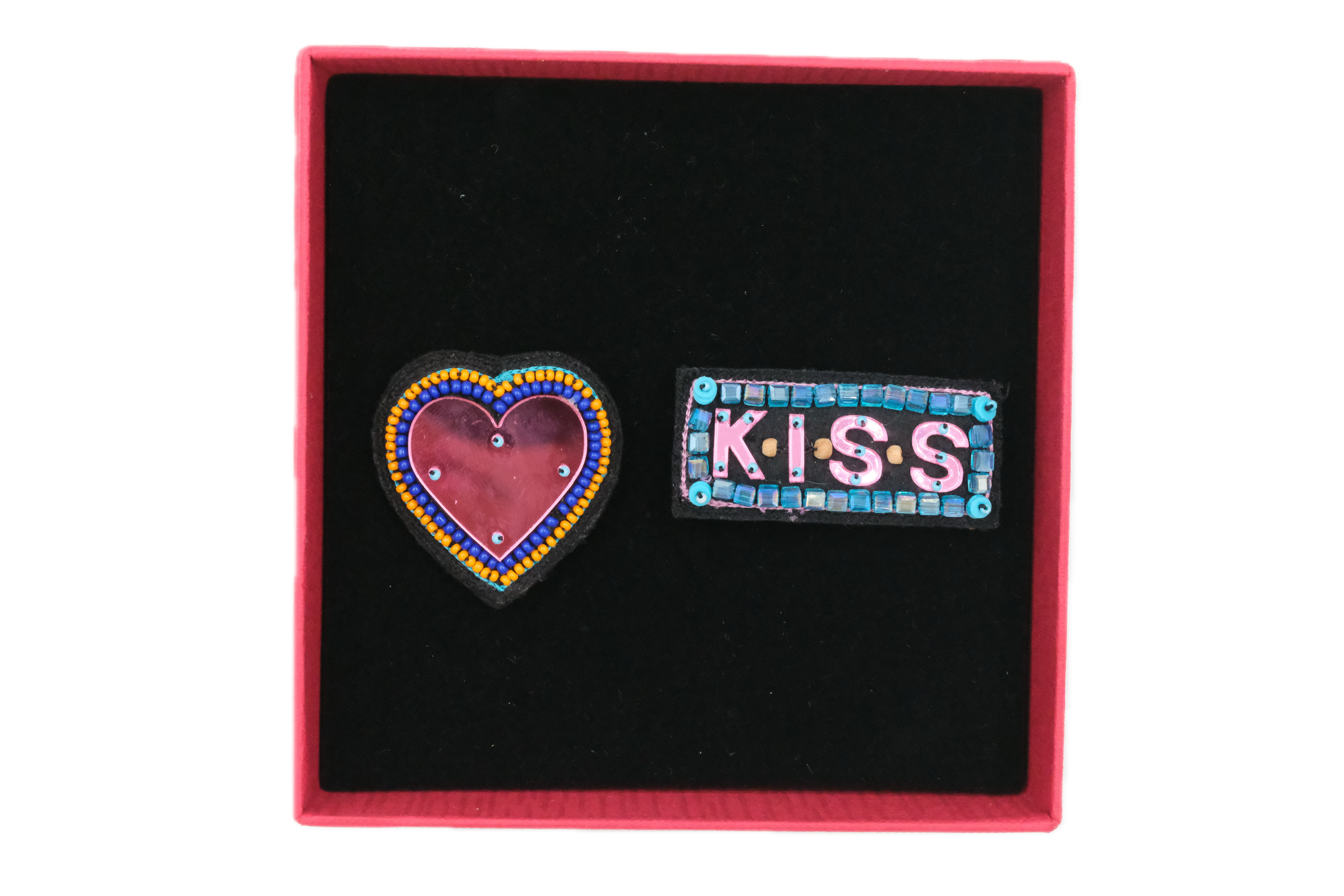 HEART and KISS Brooches