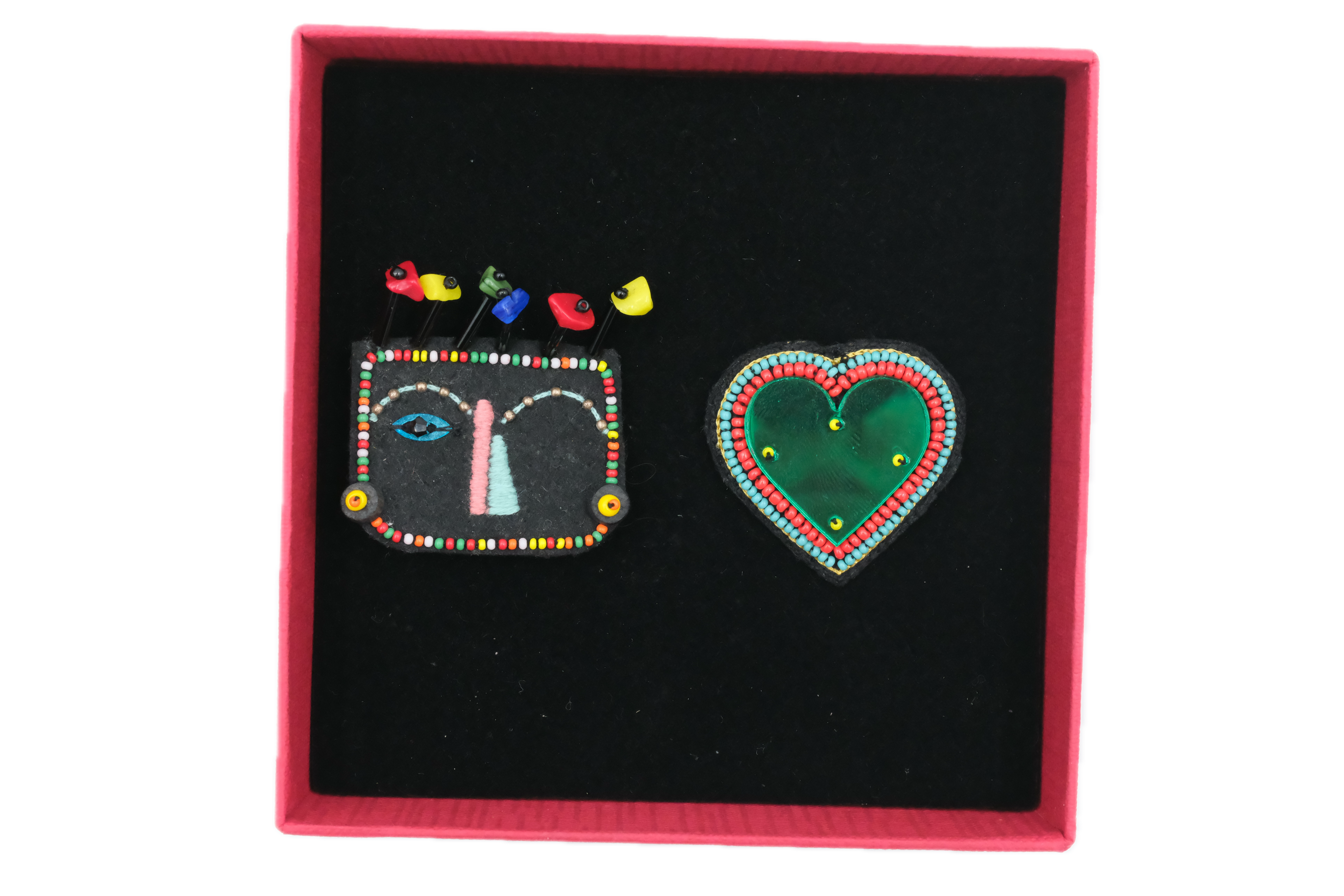 FACE and HEART Brooches