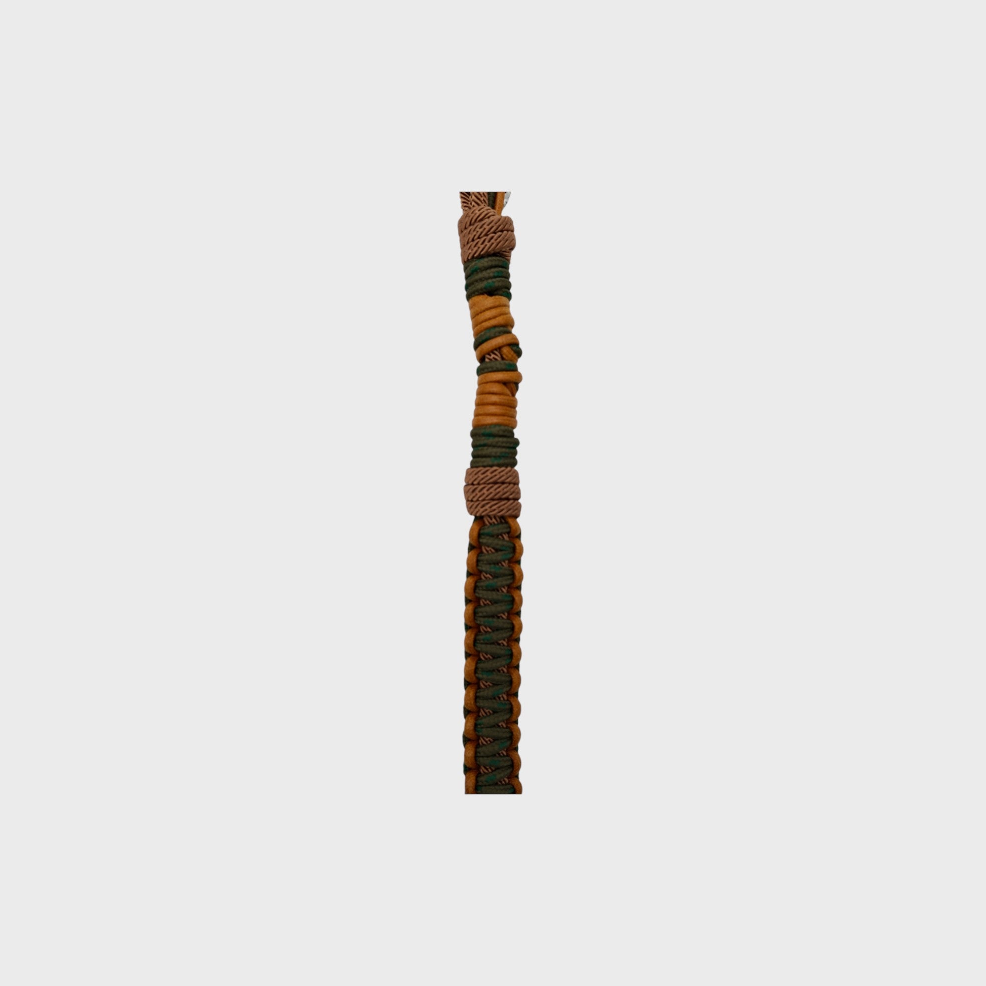 Detail of the dark green, dark yellow and brown Tarzan Dog Leash