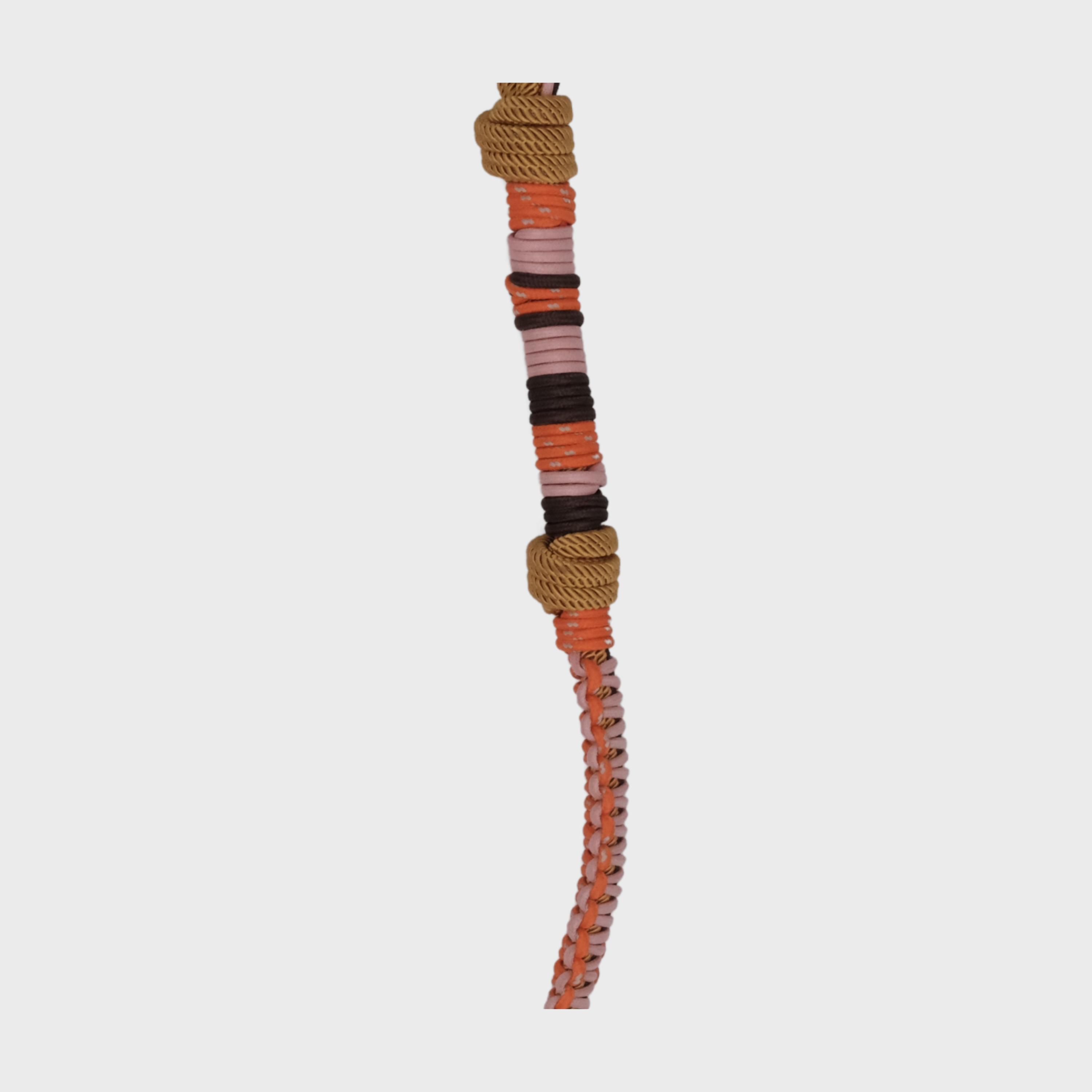 Detail of the light pink and orange Watson dog leash