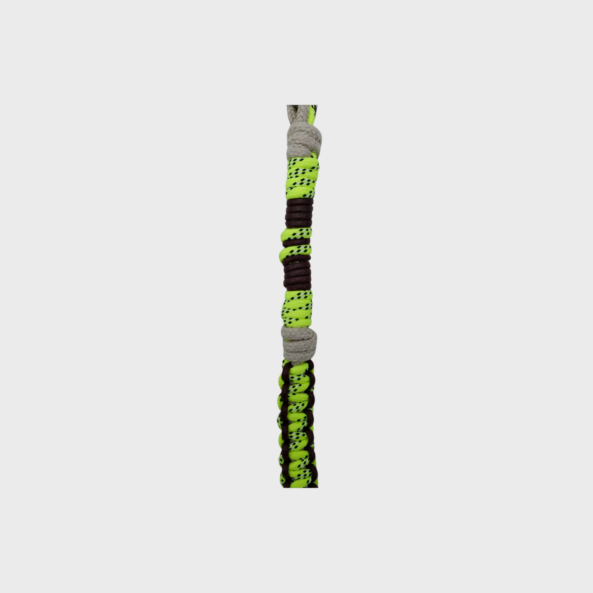 Detail of the neon yellow and beige Tarzan dog leash