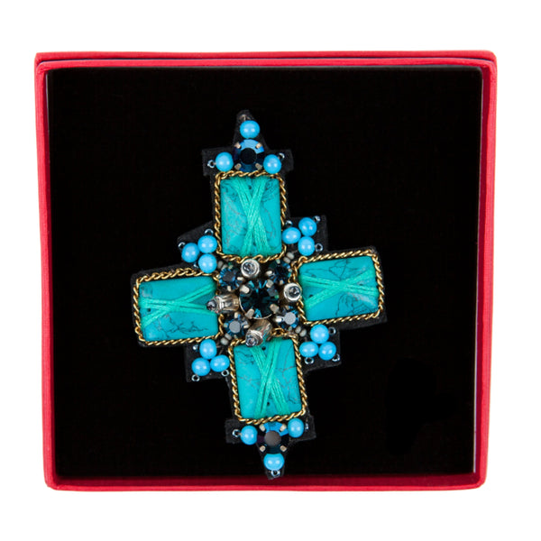 TIARA CROSS Brooch