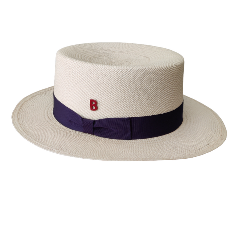 Canotier w/ Navy ribbon
