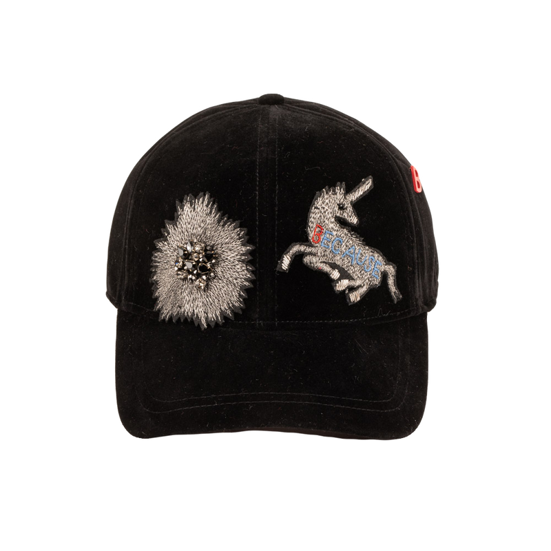 BASEBALL Cap Velvet w/Hand Embroideries