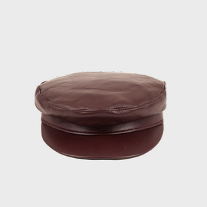 STEWART Leather Cap Burgundy