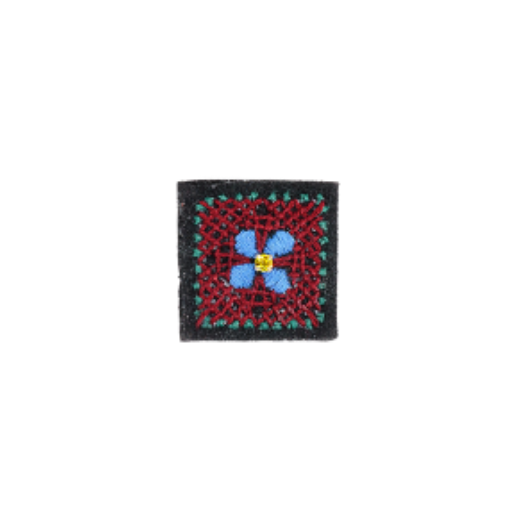 NIGHT FLOWER Brooch - Embroidery Burgundy