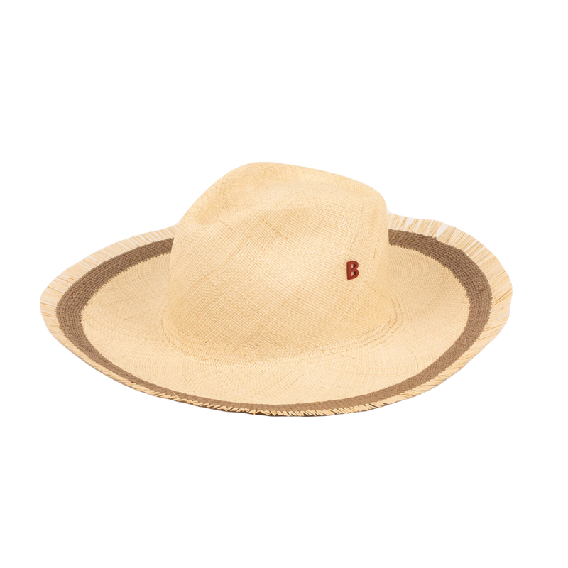 FERIADO Bi-coulour Panama Straw off-white&papyrus
