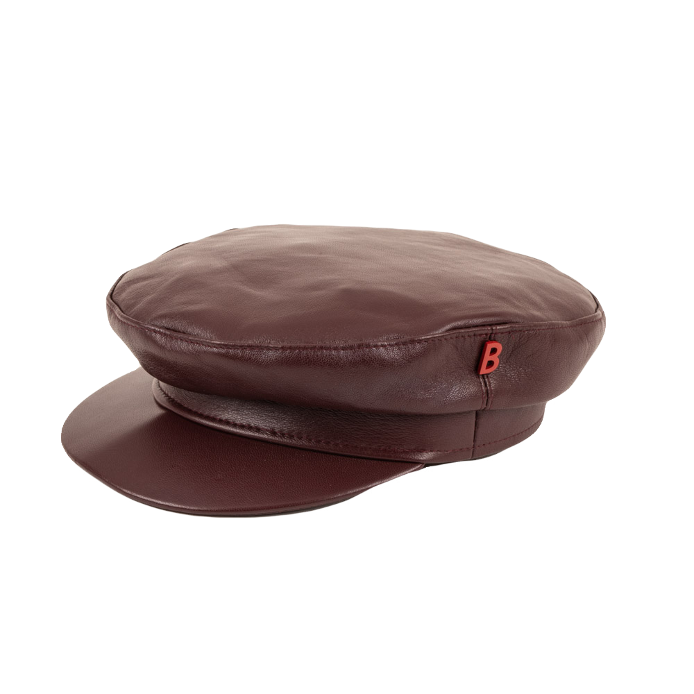 STEWART Leather Cap Burgundy