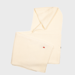 Hat Scarf Knitted Wool Off-White