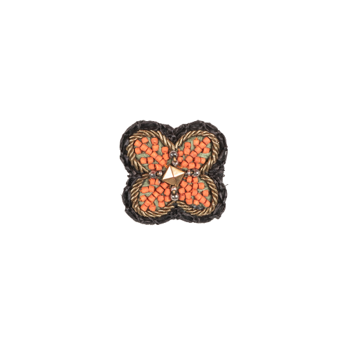 CLOVER Brooch Coral