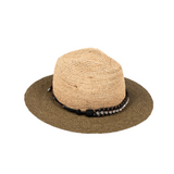 TUILERIES raffia - bi weave Natural&Olive w/Macramé mix